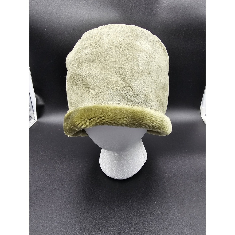 Travel Smith Womens Faux Fur Lined Winter Bucket Hat Army Green - Picture 5 of 8